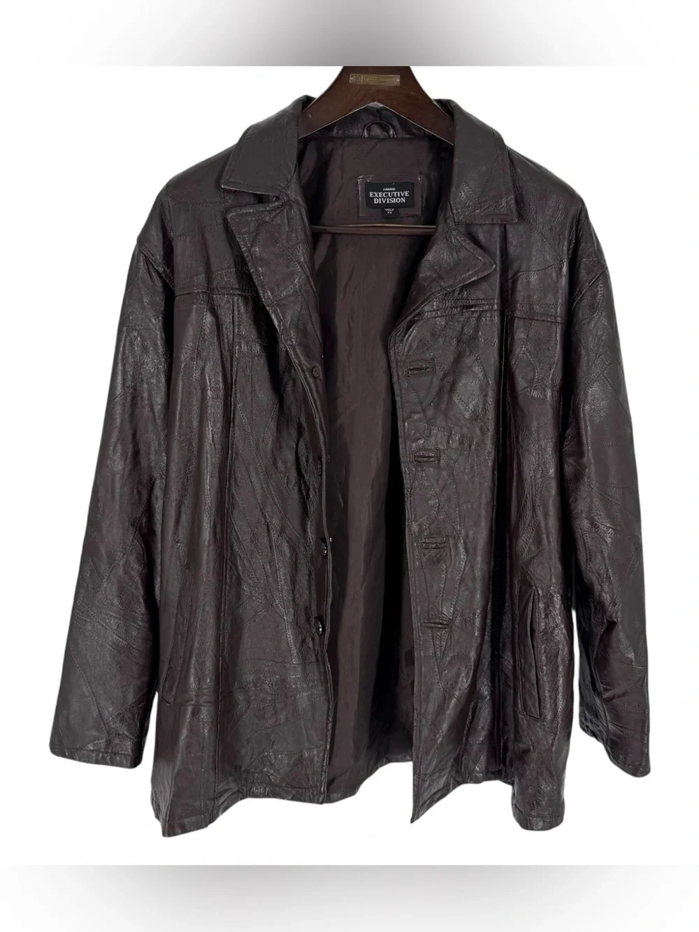 Vintage Haband Leather Jacket Mens Size XXL Brown Patchwork